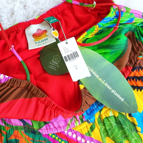 Farm Rio Anthropologie Palila Fringe Beaded Tassel Tiered Midi Dress - Picture 5 of 14